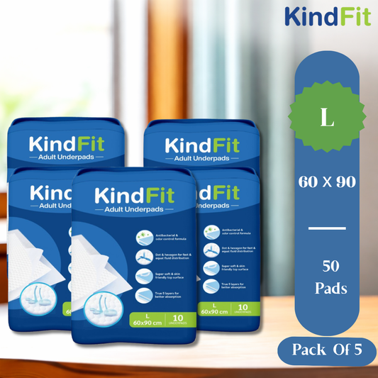 KindFit disposable underpads L size pack of 50 front view