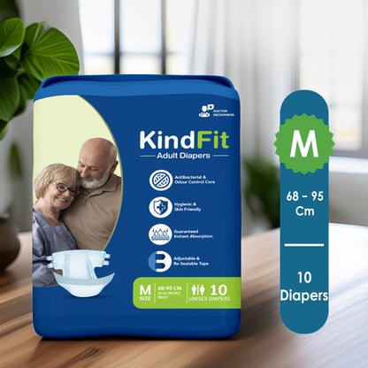 KindFit open tape adult diaper M size front view