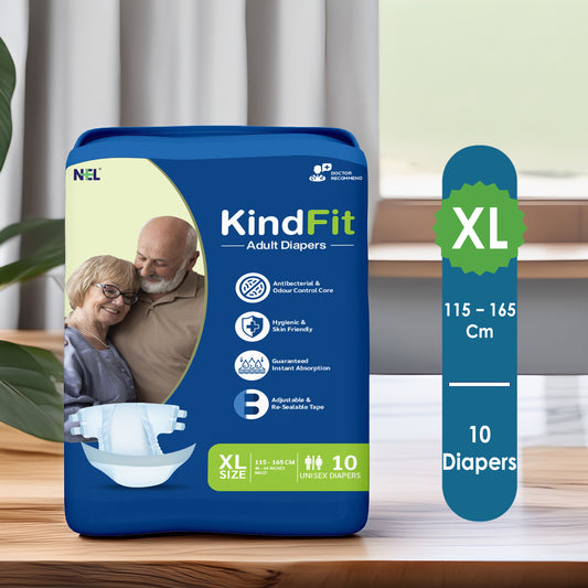 KindFit open tape adult diaper XL size front view