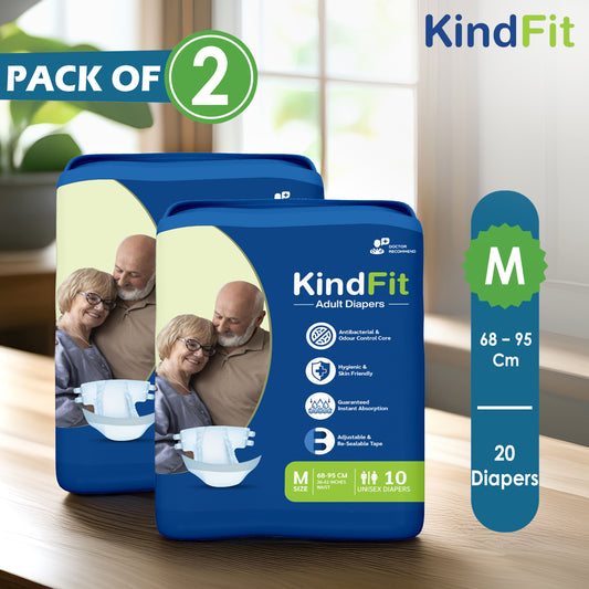 KindFit open tape adult diaper M size front view