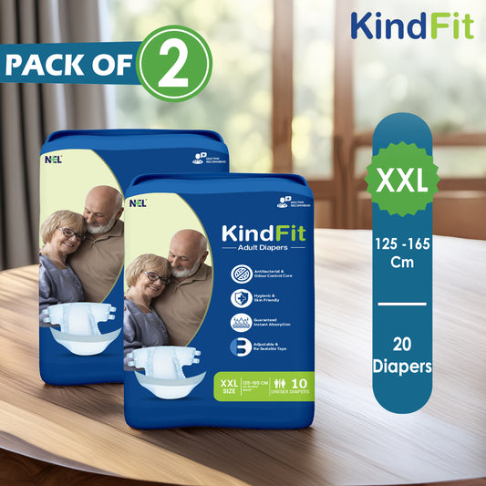 KindFit open tape adult diaper XXL size front view