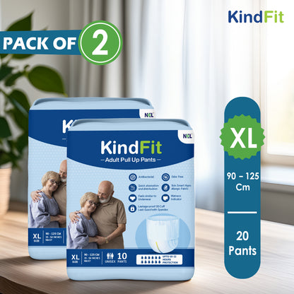 KindFit pull-up adult diaper XL size pack of 20 front view