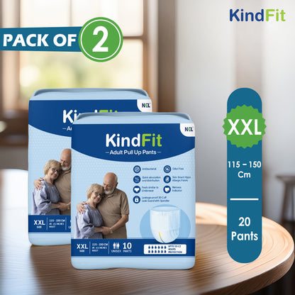 KindFit pull-up adult diaper XXL size pack of 20 front view