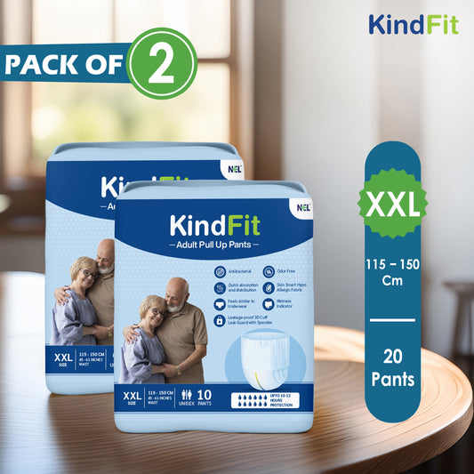 KindFit pull-up adult diaper XXL size pack of 20 front view