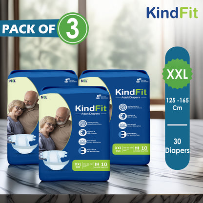 KindFit open tape adult diaper XXL size front view