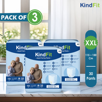 KindFit pull-up adult diaper XXL size pack of 30 front view