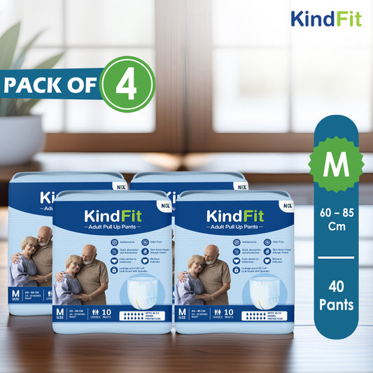 KindFit pull-up adult diaper M size pack of 40 front view