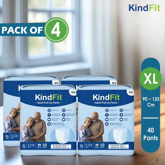KindFit pull-up adult diaper XL size pack of 40 front view