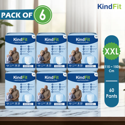 KindFit pull-up adult diaper XXL size pack of 60 front view