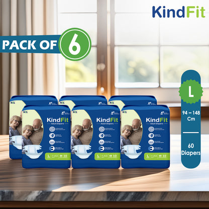 KindFit open tape adult diaper L size front view