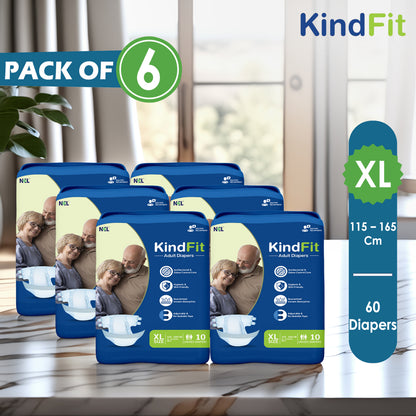 KindFit open tape adult diaperXL size front view