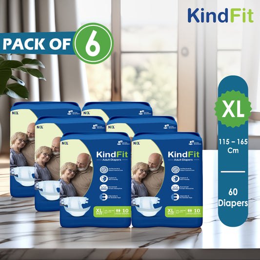 KindFit open tape adult diaperXL size front view
